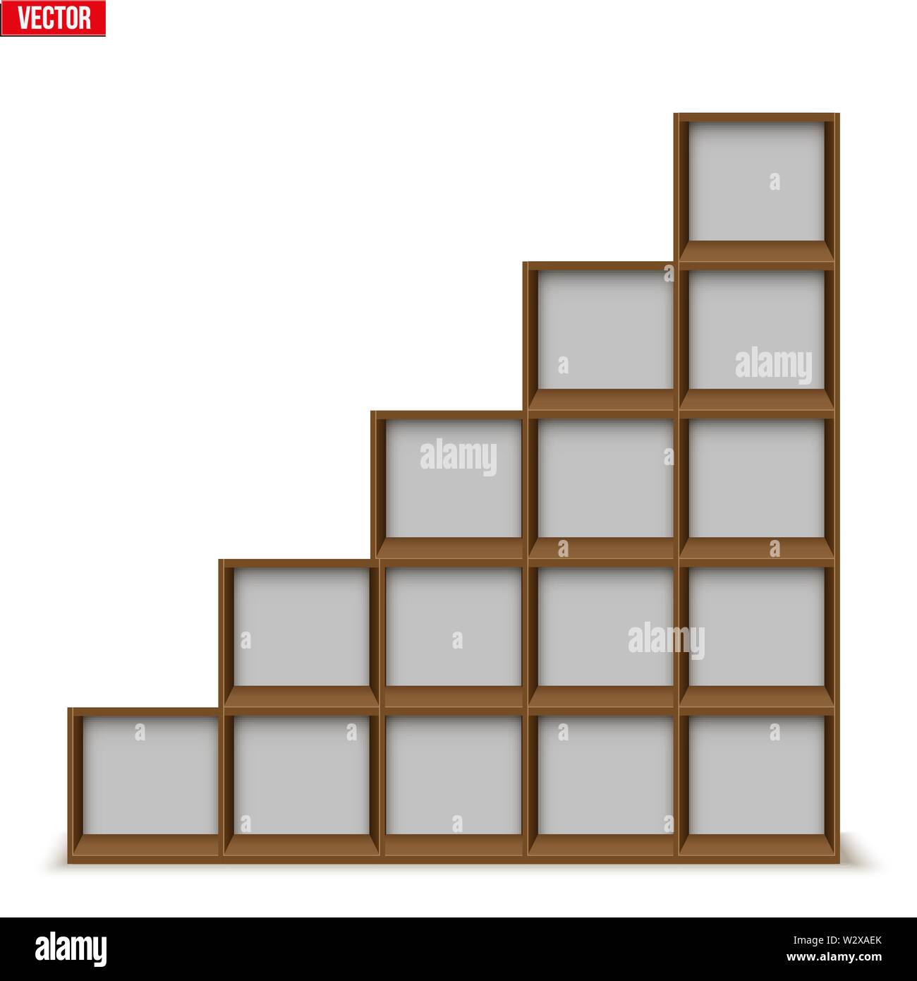 Empty rack with shelves or bookshelf Stock Vector Image & Art - Alamy
