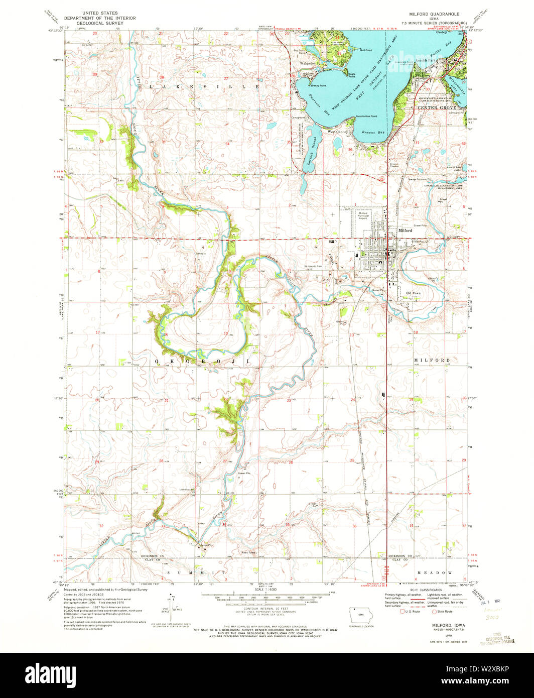 Milford iowa map hires stock photography and images Alamy