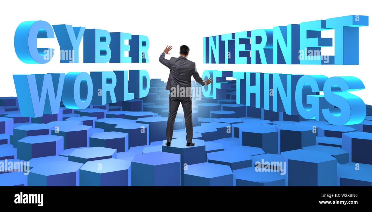 The businessman in internet of things concept Stock Photo - Alamy