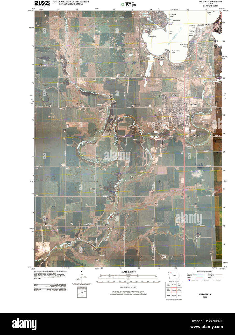Milford iowa map hires stock photography and images Alamy