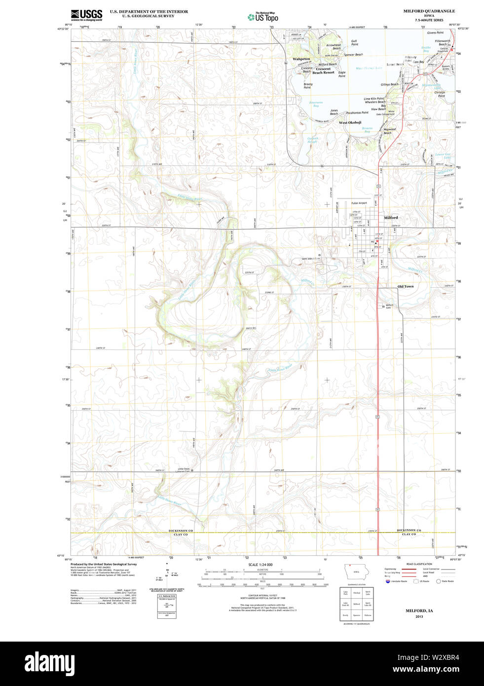 Map of milford iowa hires stock photography and images Alamy