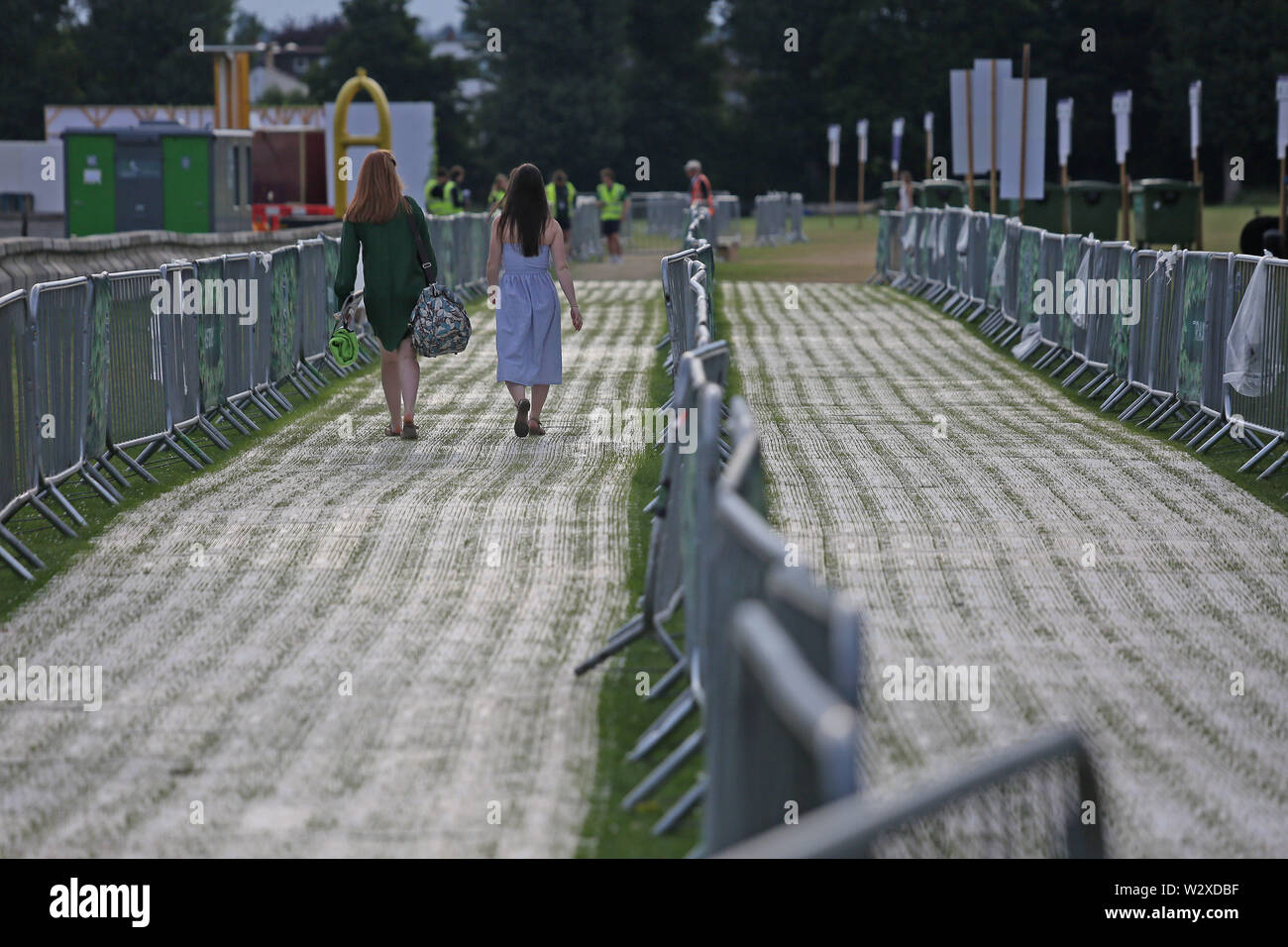 People heading to the queue in Wimbledon Park on day ten of the Wimbledon Championships at the