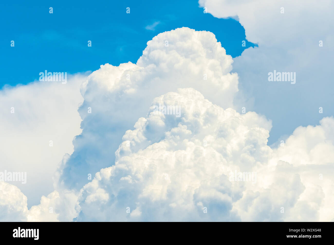 Beautiful blue sky and white cumulus clouds abstract background ...