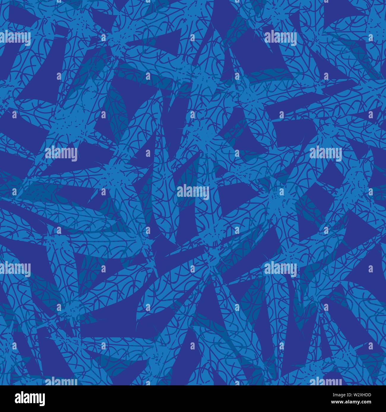 seamless vector pattern background with leaves in shades of blue Stock ...