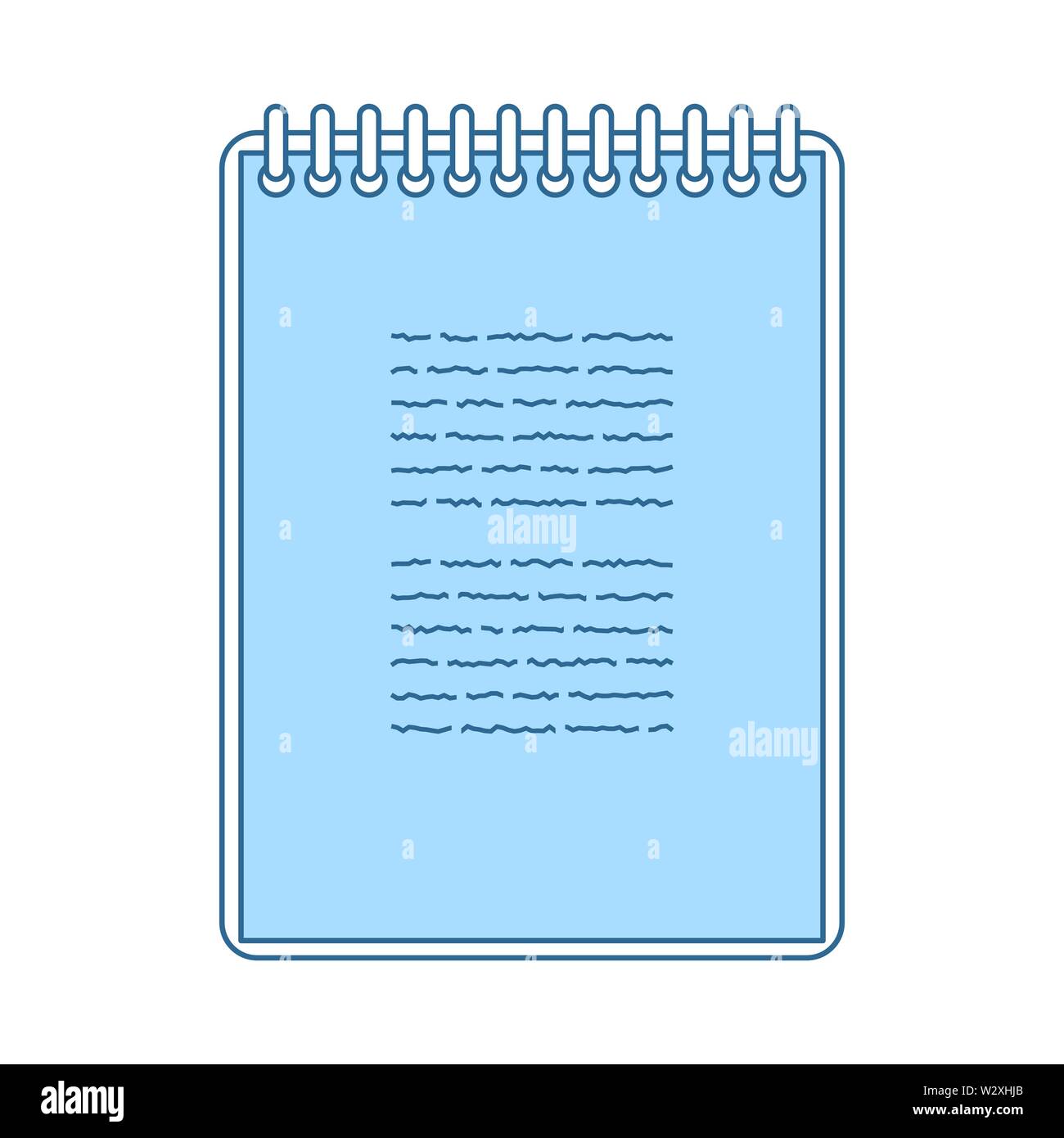 Binder Notebook Icon. Thin Line With Blue Fill Design. Vector Illustration. Stock Vector