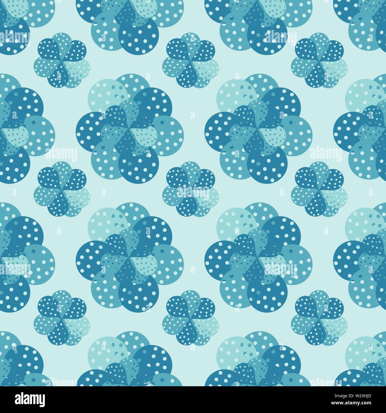 seamless vector pattern with simple succulents arranged into geometric set layout Stock Vector
