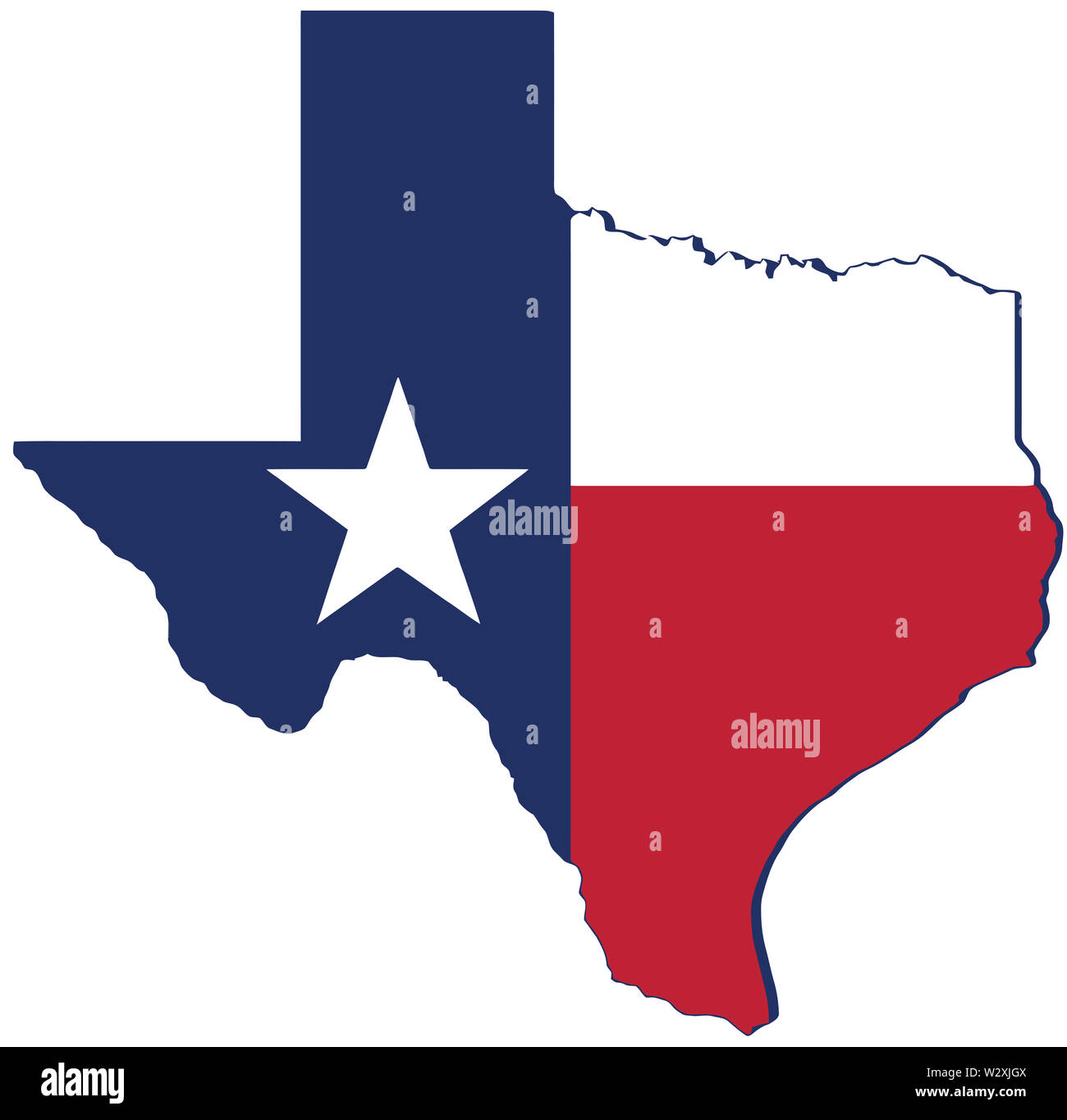 texas flag state map border illustration Stock Photo