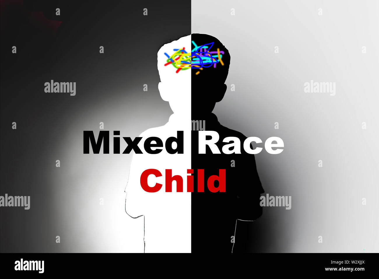 mixed race child Stock Photo