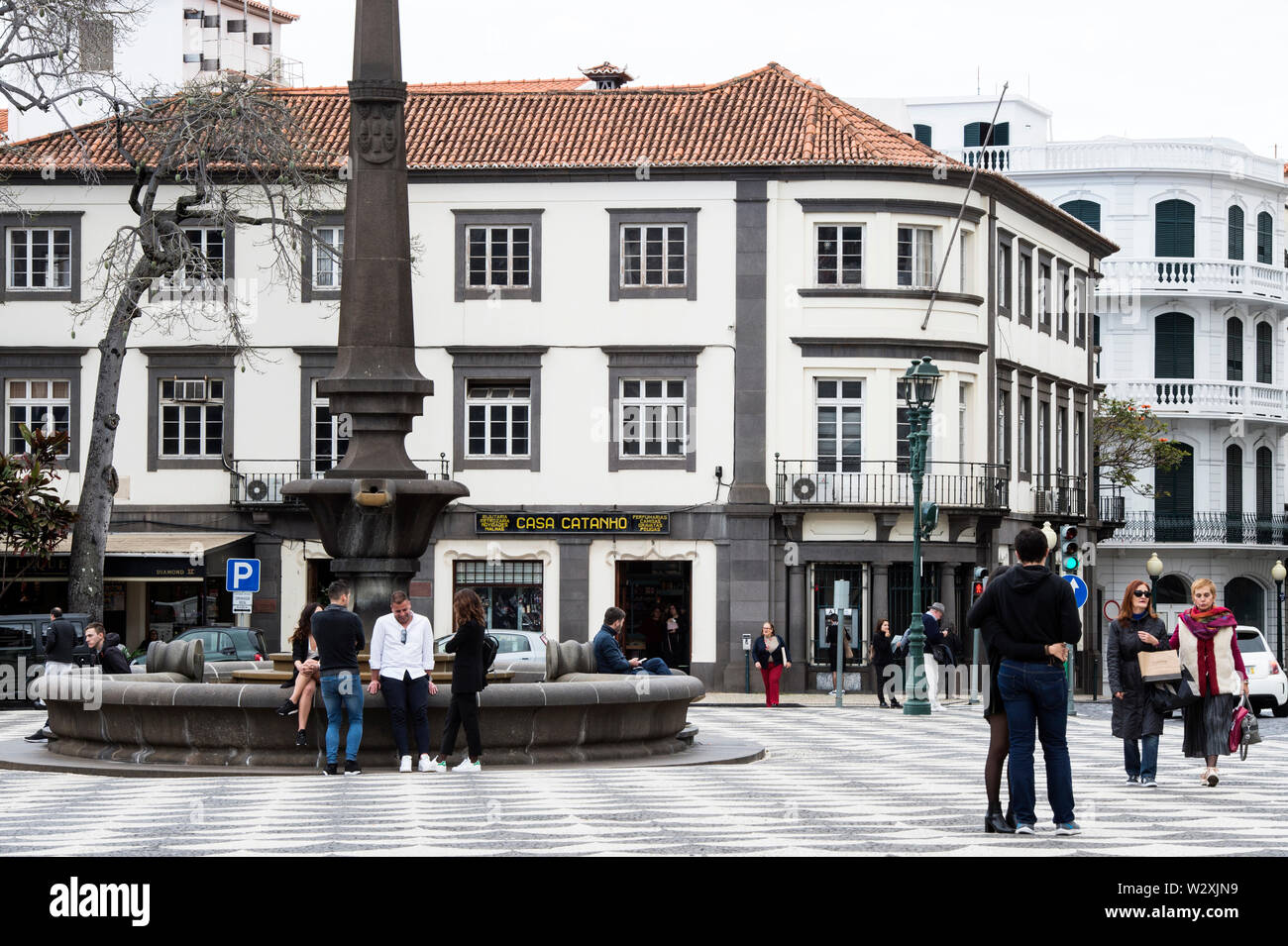 Portugal, Madeira Island, Funchal, city centre, Praca do Municipio Stock Photo