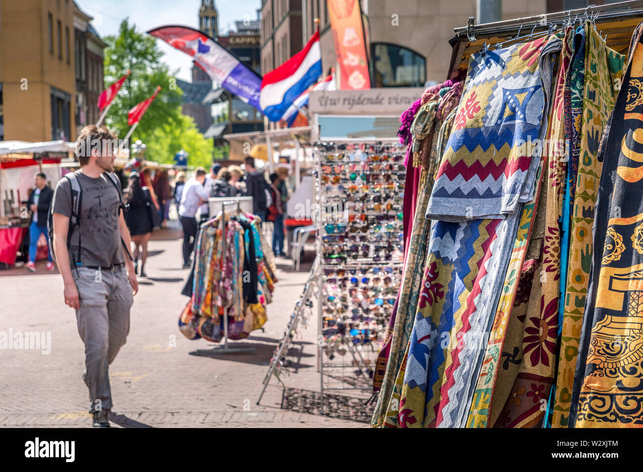 Colorful Market in Groningen Stock Photo