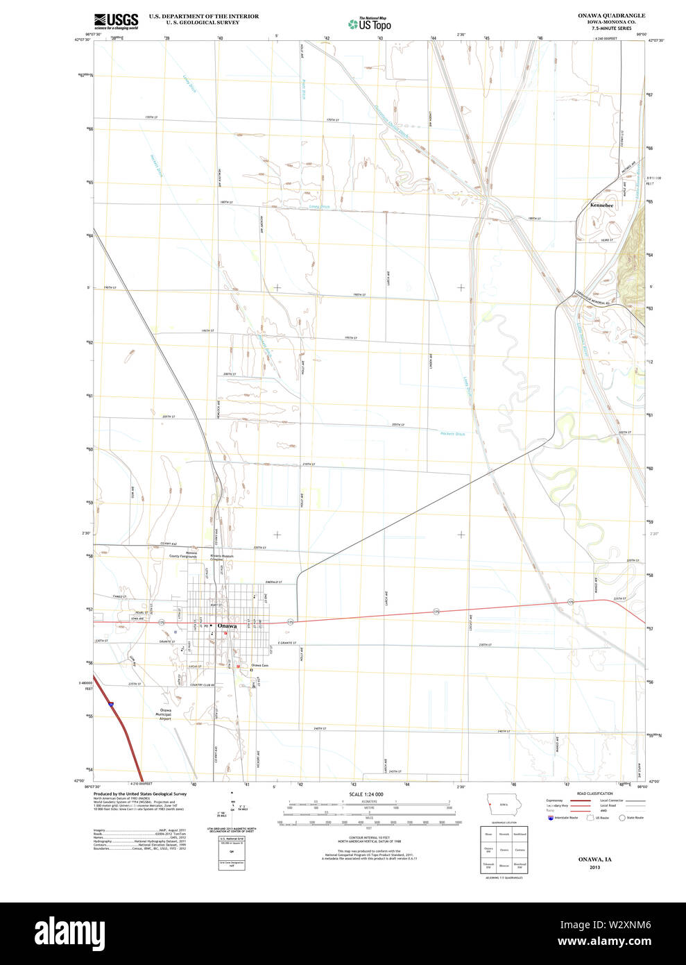 Onawa iowa map hires stock photography and images Alamy