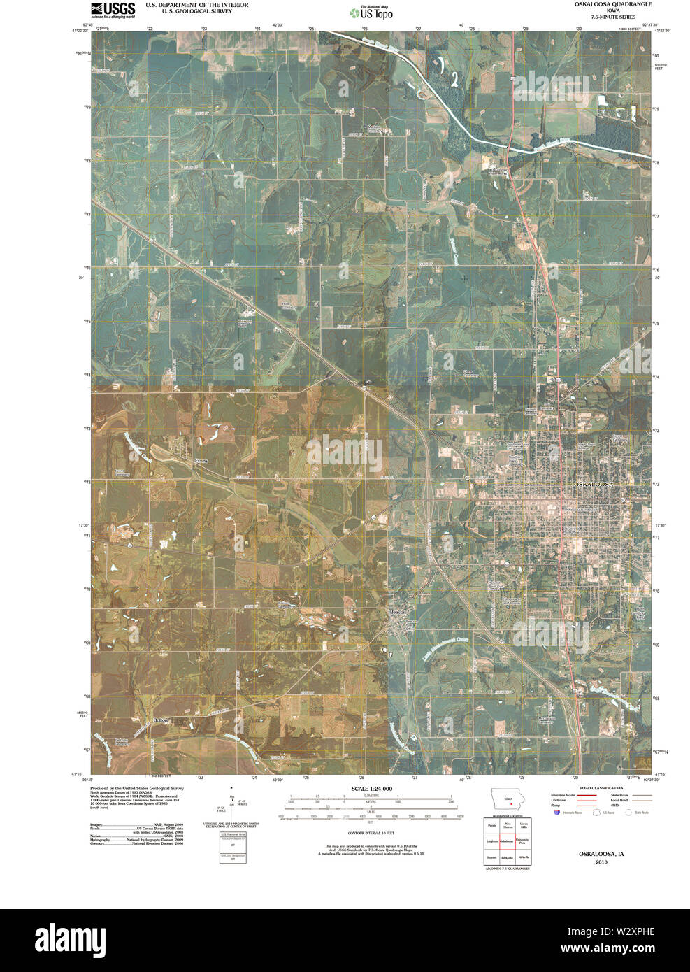 Oskaloosa iowa map hires stock photography and images Alamy