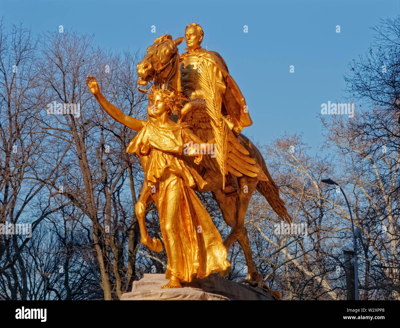 New York Central Park Sherman Memorial sculpture Stock Photo Alamy
