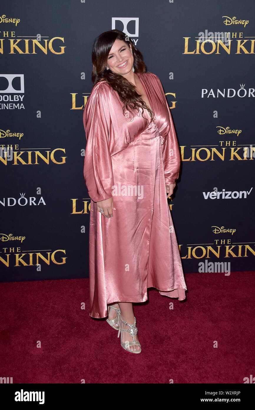 Gina Carano at the world premiere of the movie The Lion King at the Dolby Theater. Los Angeles 09.07.2019 usage worldwide Stock Photo Alamy