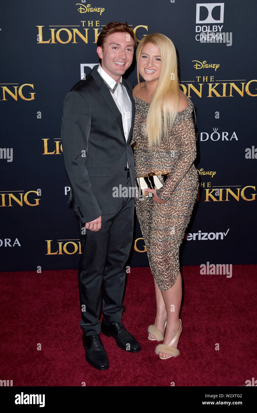 Daryl Sabara with wife Meghan Trainor at the world premiere of the movie  'The Lion King' at the Dolby Theater. Los Angeles, 09.07.2019 | usage  worldwide Stock Photo - Alamy, image size:866x1390
