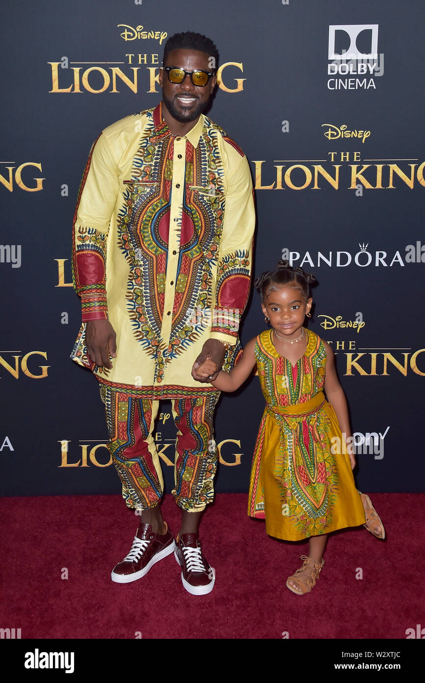 Lance Gross with daughter Berkeley Gross at the world premiere of the movie  'The Lion King' at the Dolby Theater. Los Angeles, 09.07.2019 | usage  worldwide Stock Photo - Alamy