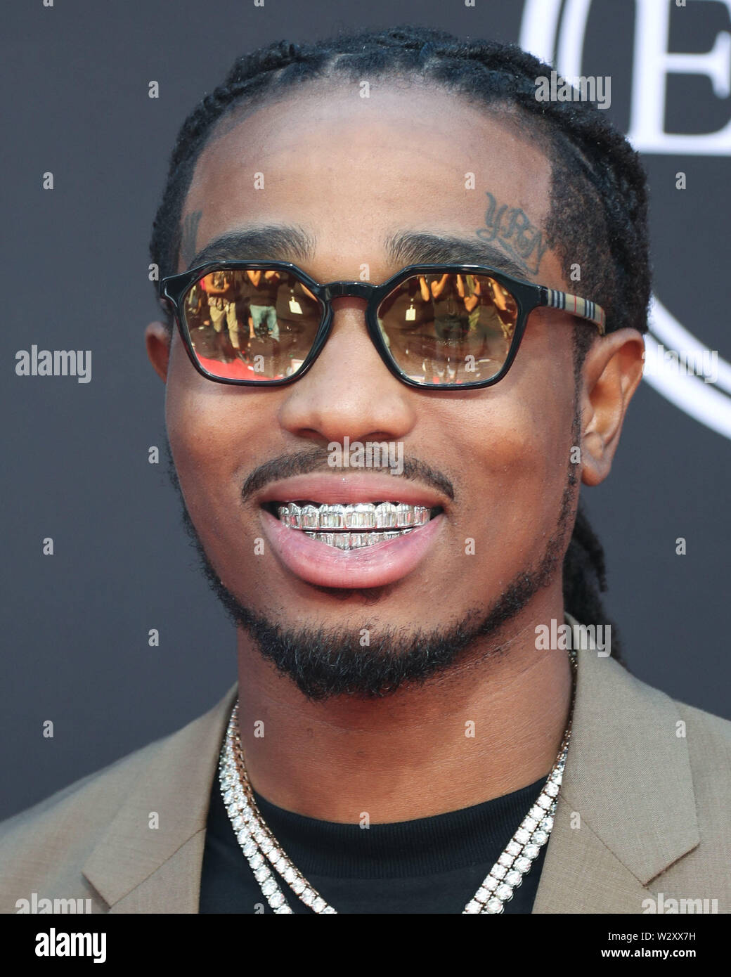 Los Angeles, California, USA. 10th July, 2019. Quavo of Migos wearing Prada  arrives at the 2019 ESPY Awards held at Microsoft Theater L.A. Live on July  10, 2019 in Los Angeles, California,