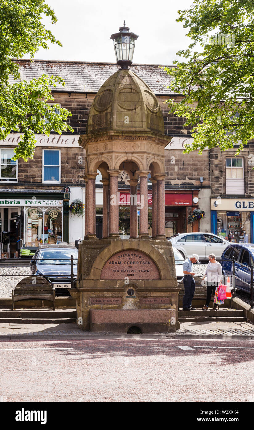 The Adam Robertson Memorial Fountain in Alnwick,Northumberland,England,UK Stock Photo