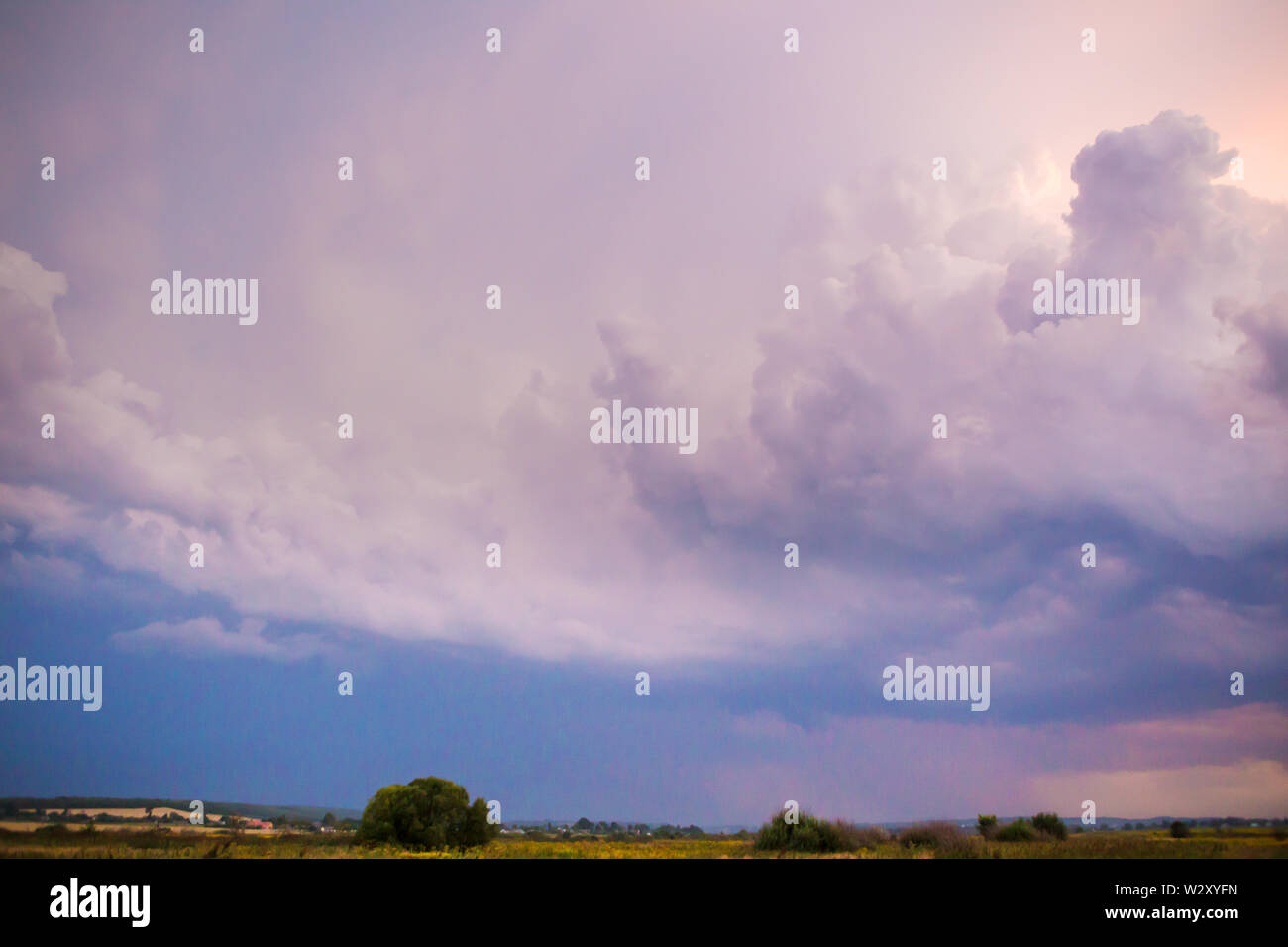 Beautiful nature background. Colorful sunset. Dramatic sky Stock Photo ...