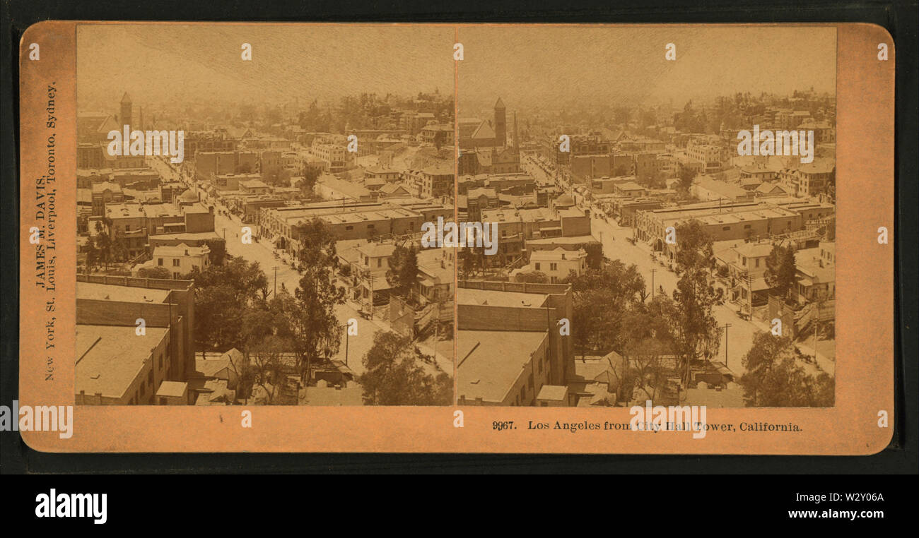 Los Angeles from City Hall Tower, California, by Kilburn, B W (Benjamin ...