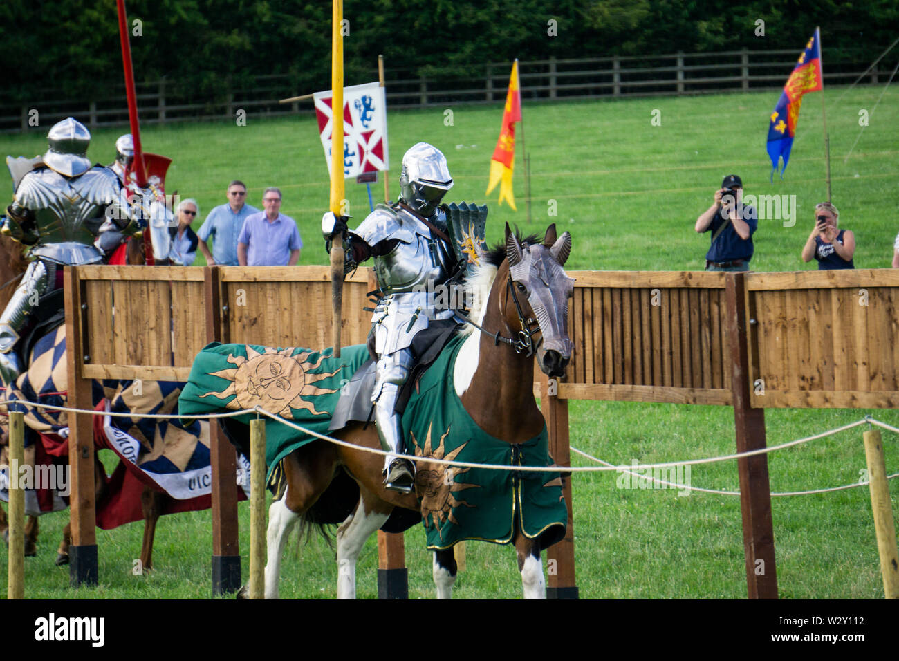 Brackley, UK - June 7th 2019: People dressed as medieval knights on ...