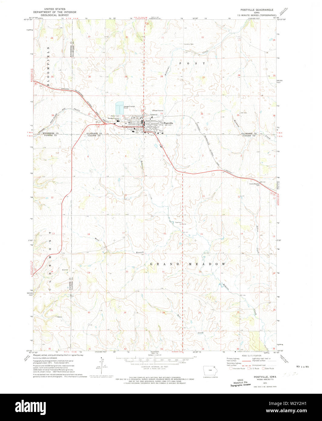 Postville iowa map Cut Out Stock Images & Pictures Alamy