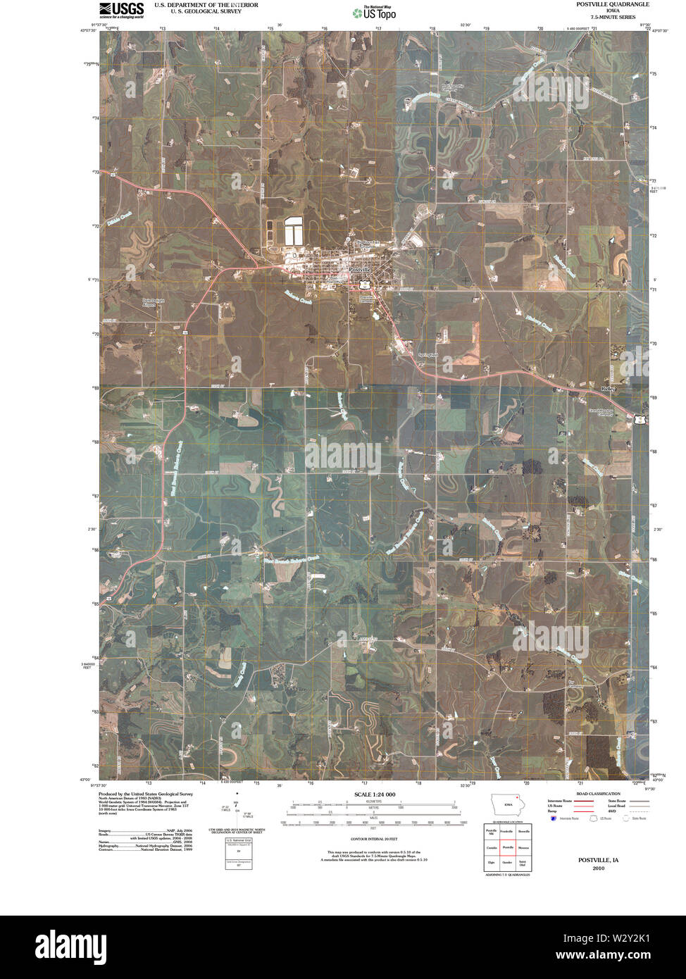 Postville iowa map hires stock photography and images Alamy