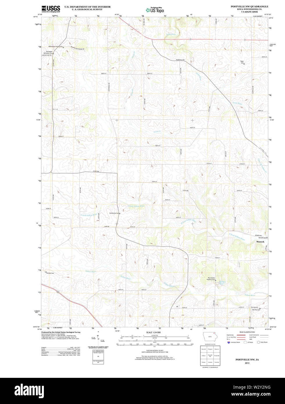 Postville iowa map Cut Out Stock Images & Pictures Alamy