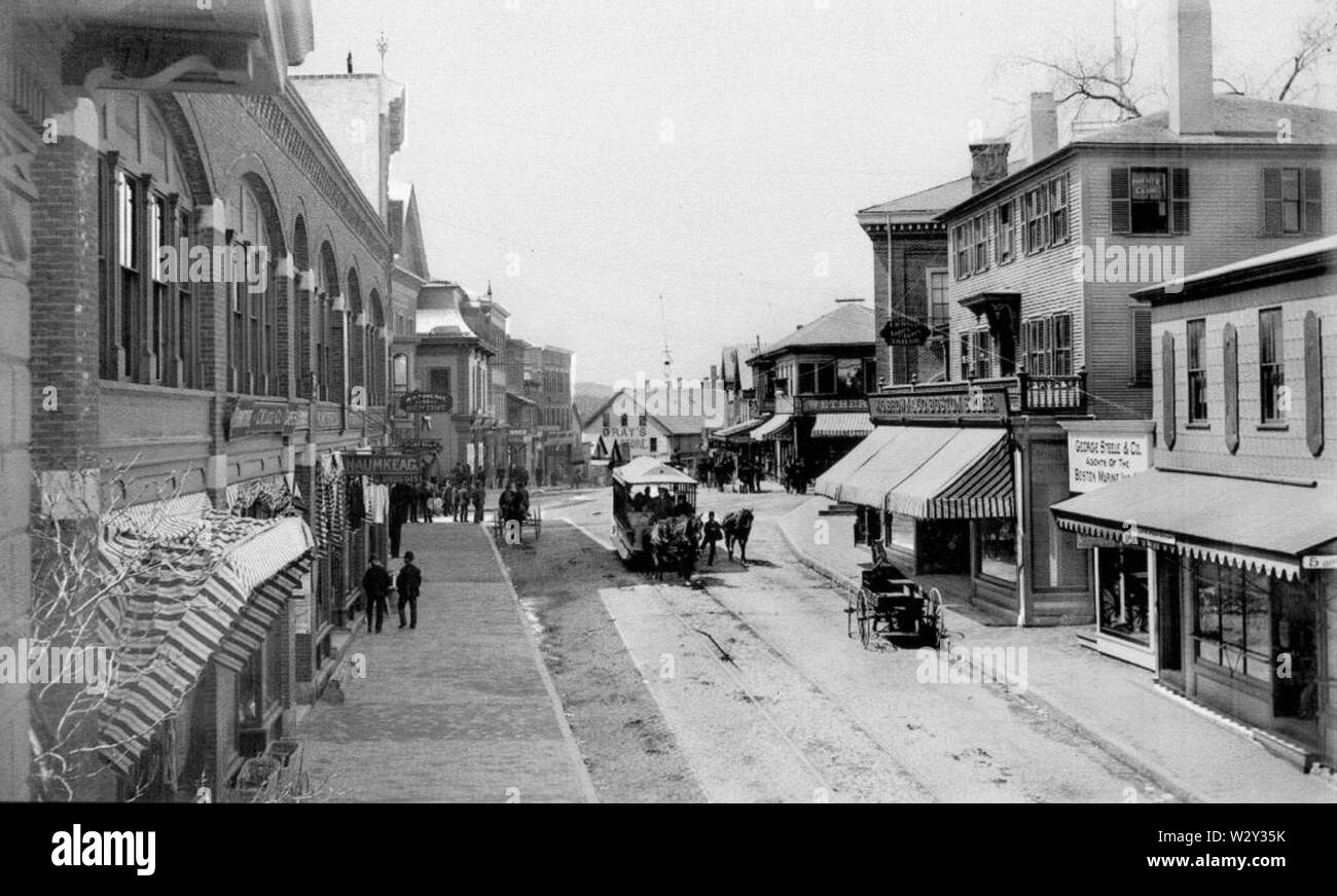 Main Street in Gloucester Massachusetts circa 1880s Stock Photo Alamy