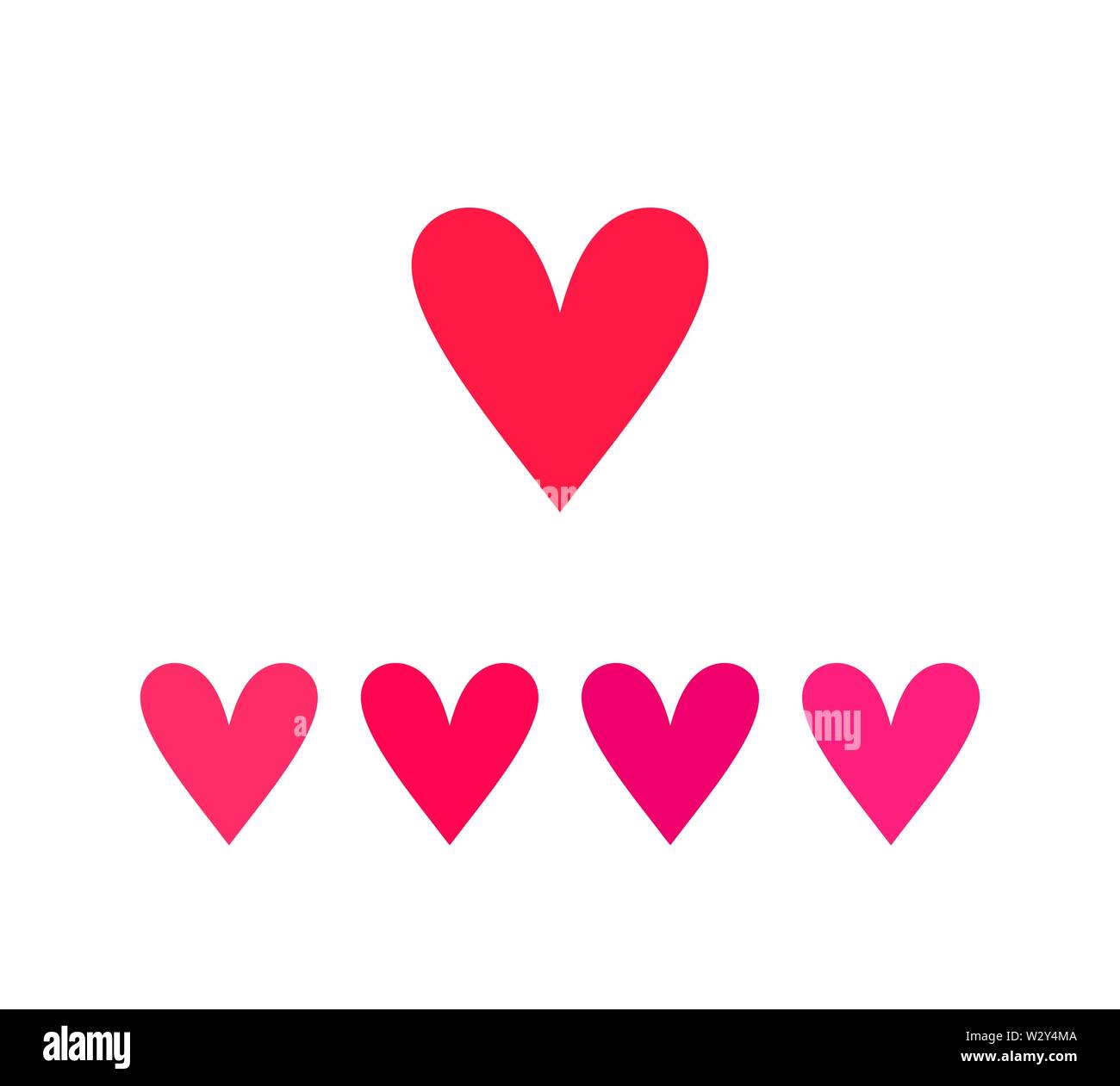 Hearts icons. Flat vector illustration Stock Vector Image & Art - Alamy