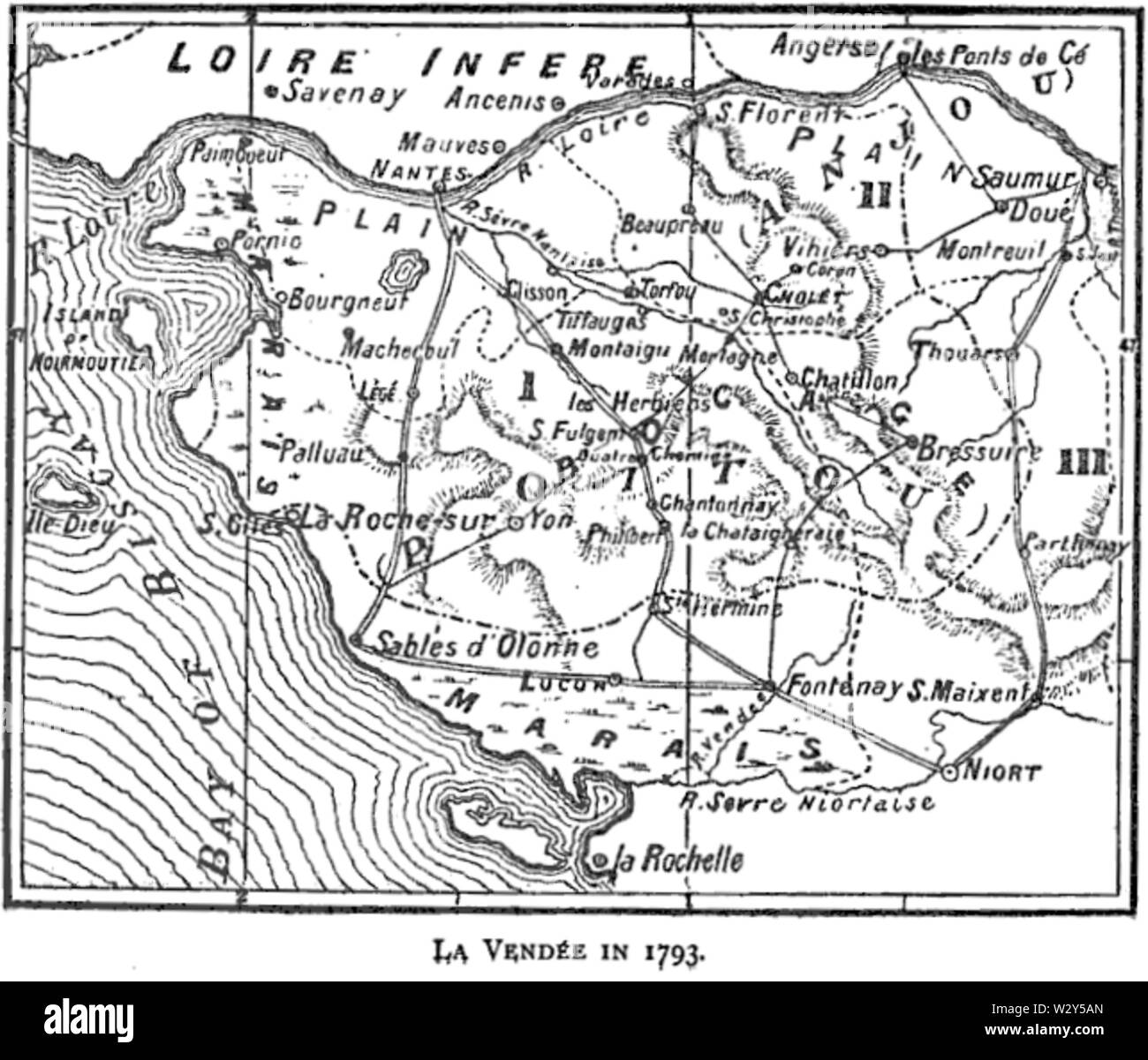Map of La Vendee in 1793 Stock Photo Alamy