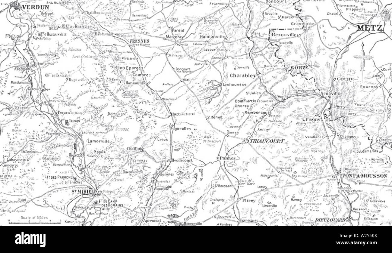 Map of the St Mihiel Salient 1915 Stock Photo