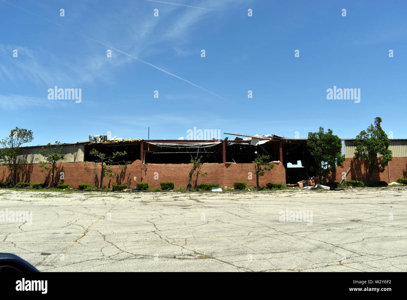 Tornado damage that occurred on May 27, 2019 in the Dayton, Ohio vicinity Stock Photo