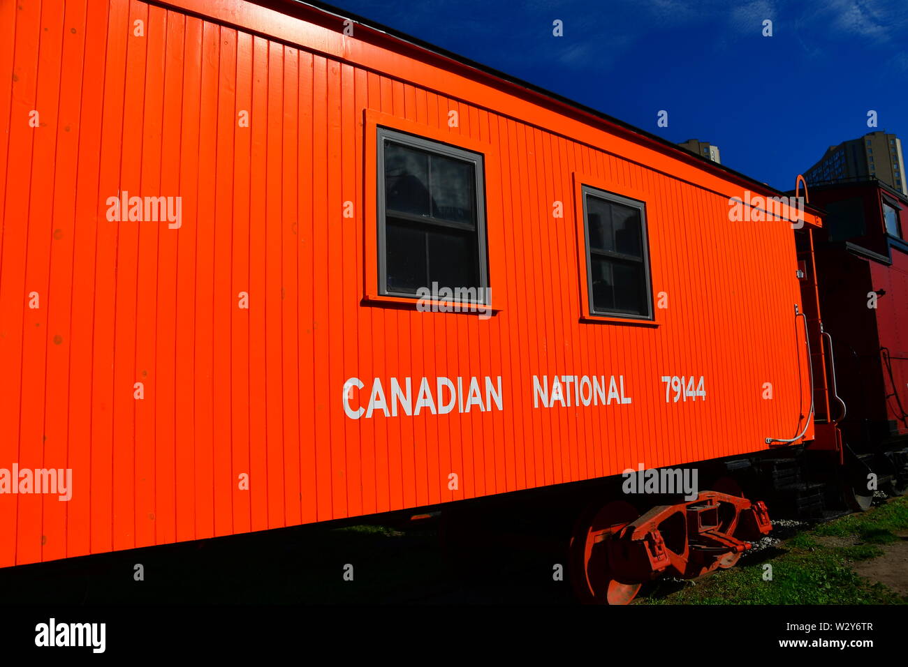 Restored Canadian National caboose at the Toronto Railroad Museum Stock Photo