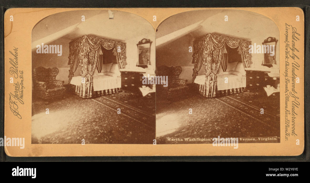 Martha Washington's room, Mt Vernon, Virginia, by Jarvis, J F (John F), b 1850 Stock Photo