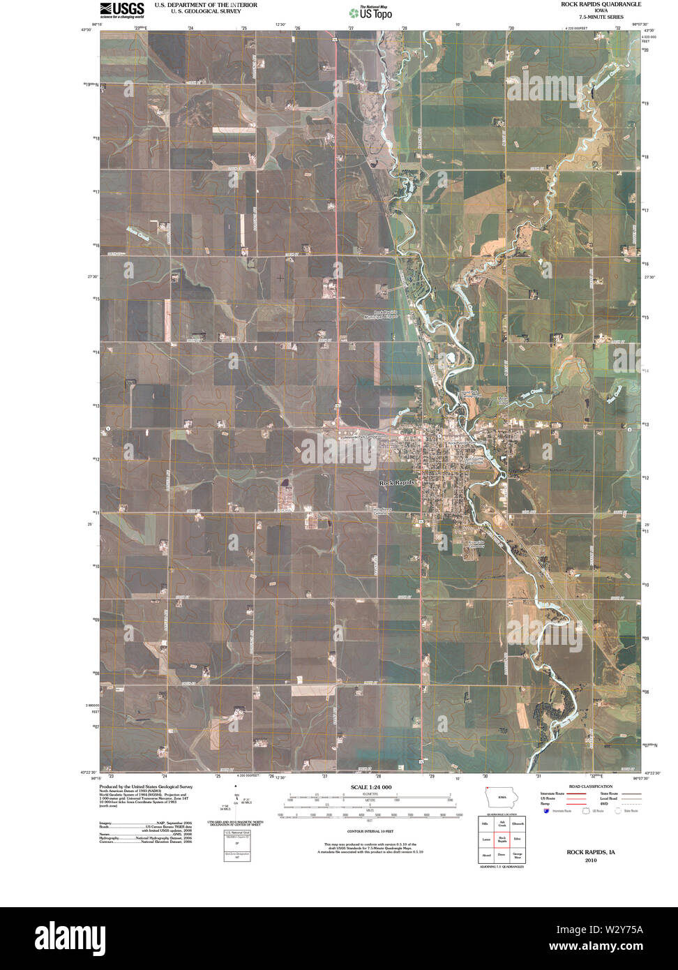 Map of rock rapids Cut Out Stock Images & Pictures Alamy