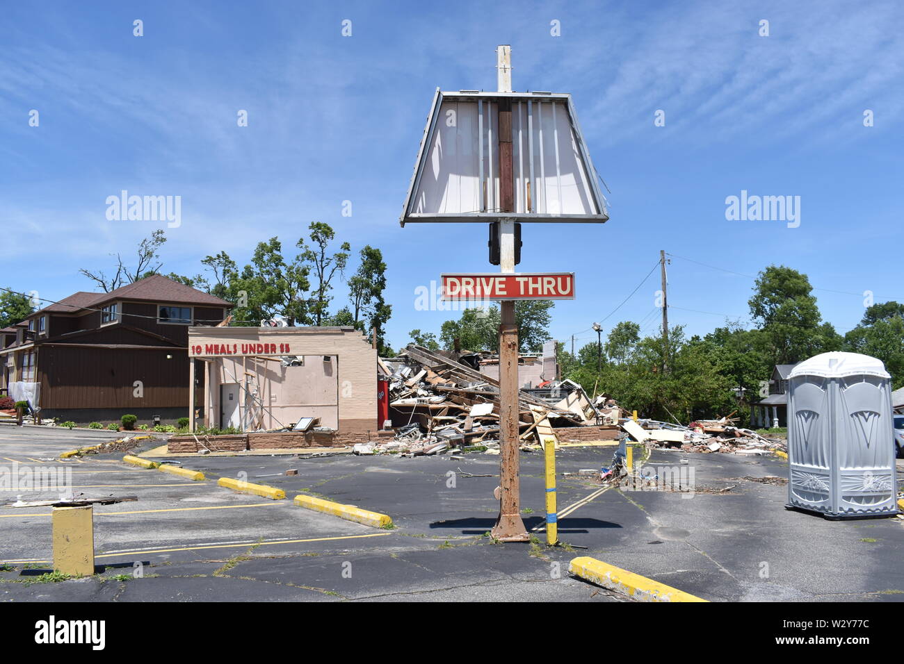 Tornado damage that occurred on May 27, 2019 in the Dayton, Ohio