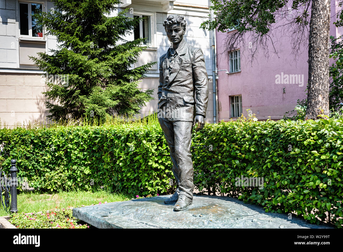 Russia, Irkutsk - July 6, 2019: Monument to Alexandr Vampilov. Russian-Soviet prose writer and playwright Stock Photo