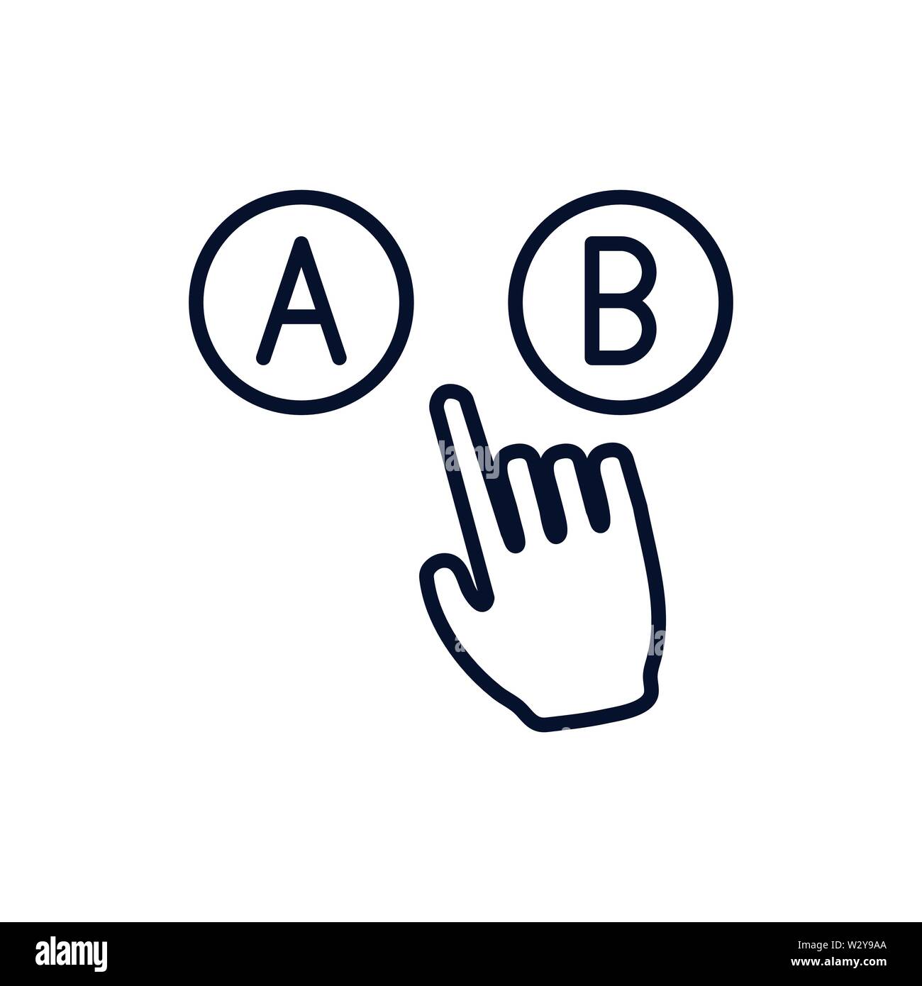 Testing, Trial, Research Icon with A and B letters Stock Vector Image ...