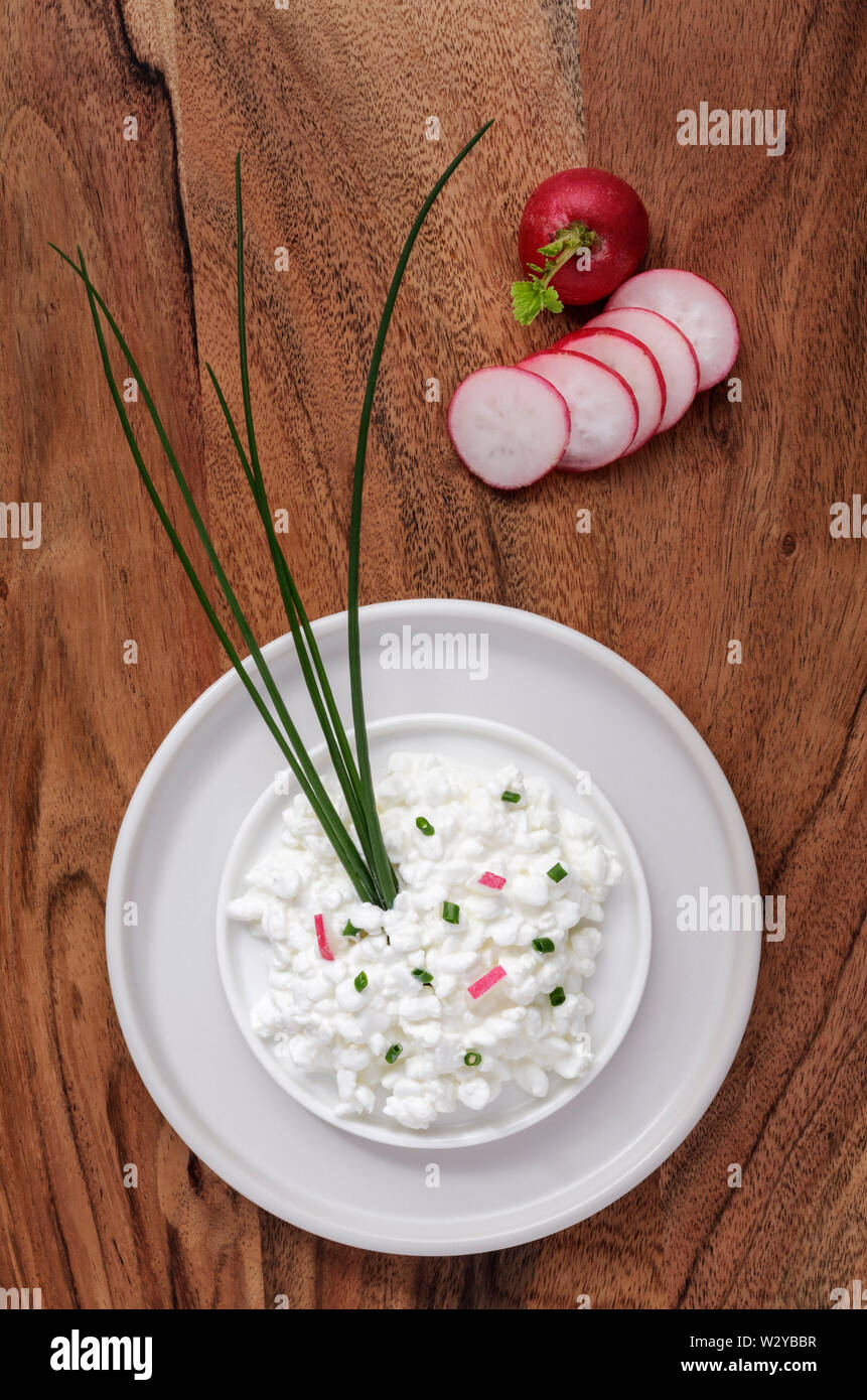 Lactose Free Cottage Cheese On Wood Table Stock Photo 259986491