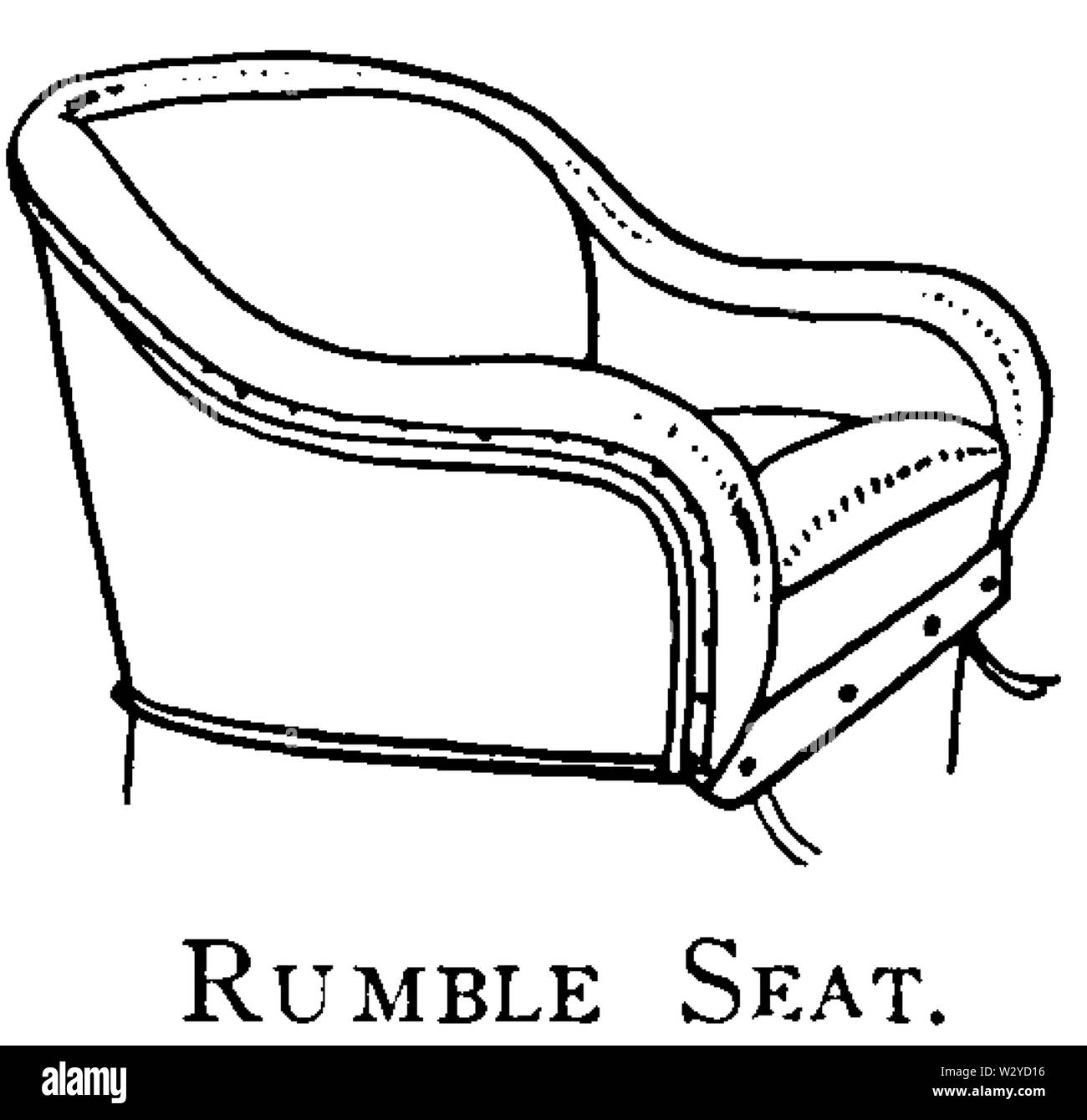 Monochrome llustration of Rumble Seat circa 1913 Stock Photo Alamy