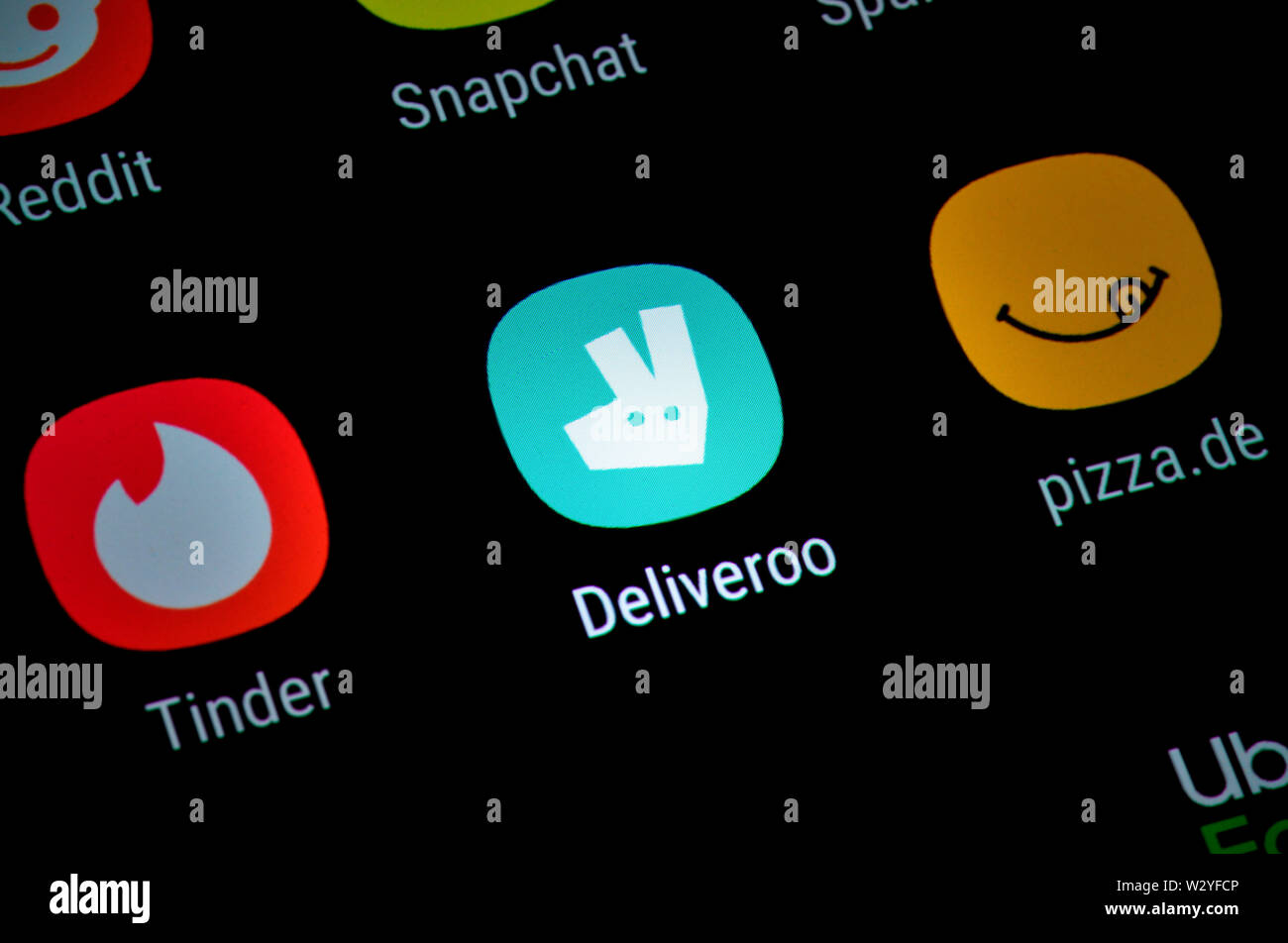 Smartphone, Display, App, Deliveroo Stock Photo Alamy