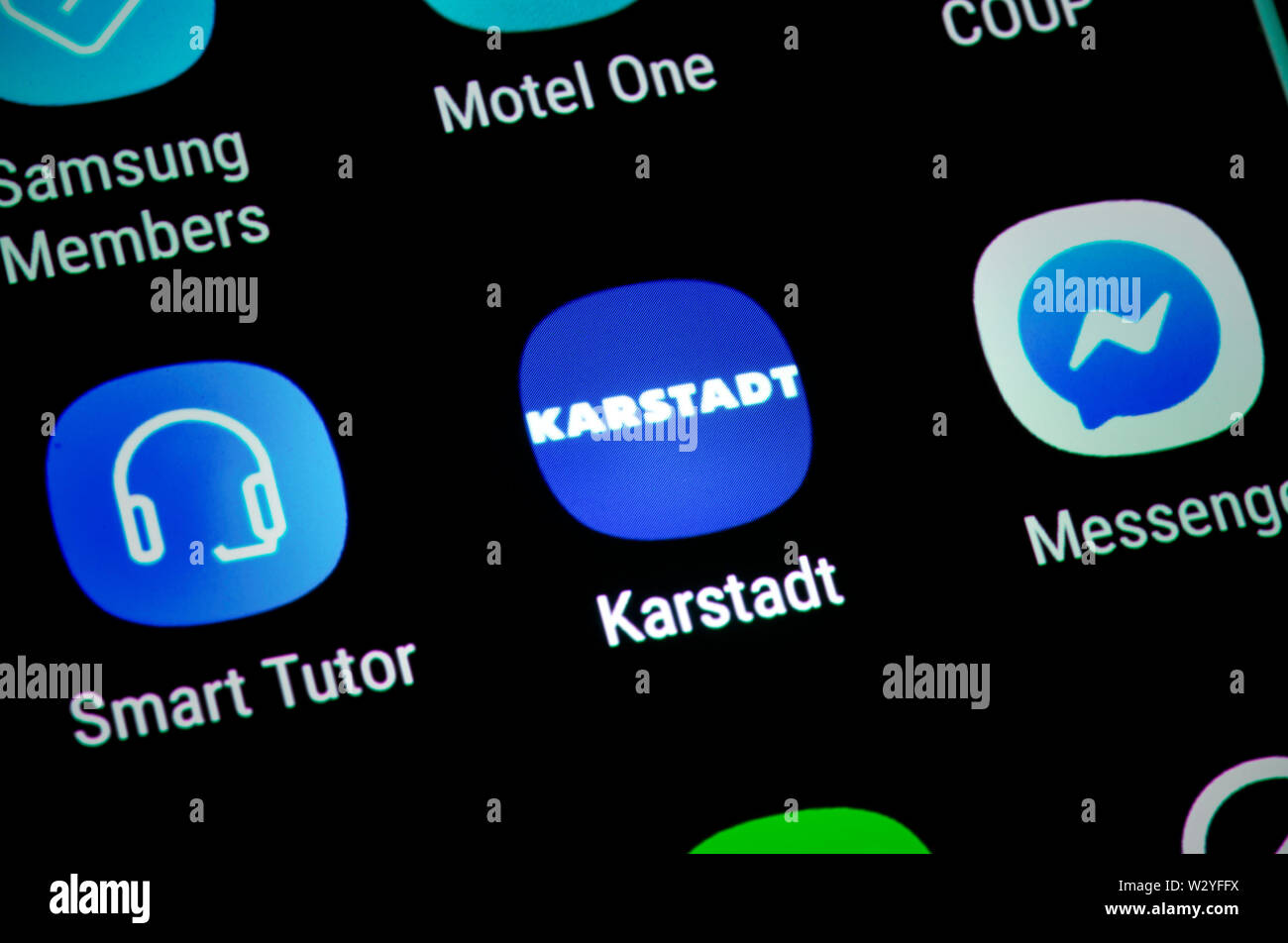 Smartphone, Display, App, Karstadt Stock Photo