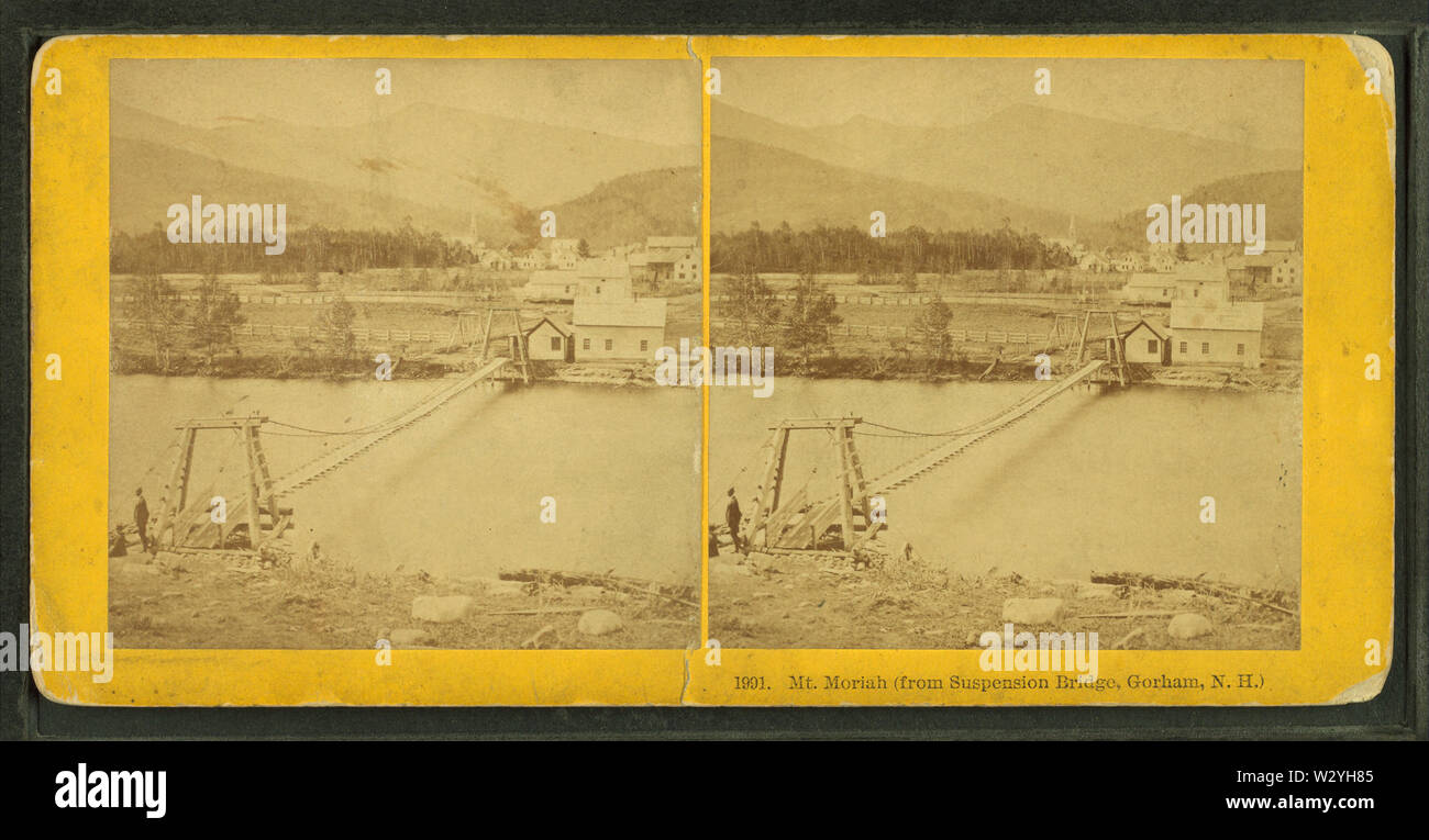 Mt Moriah (from Suspension Bridge, Gorham, NH), by Kilburn Brothers