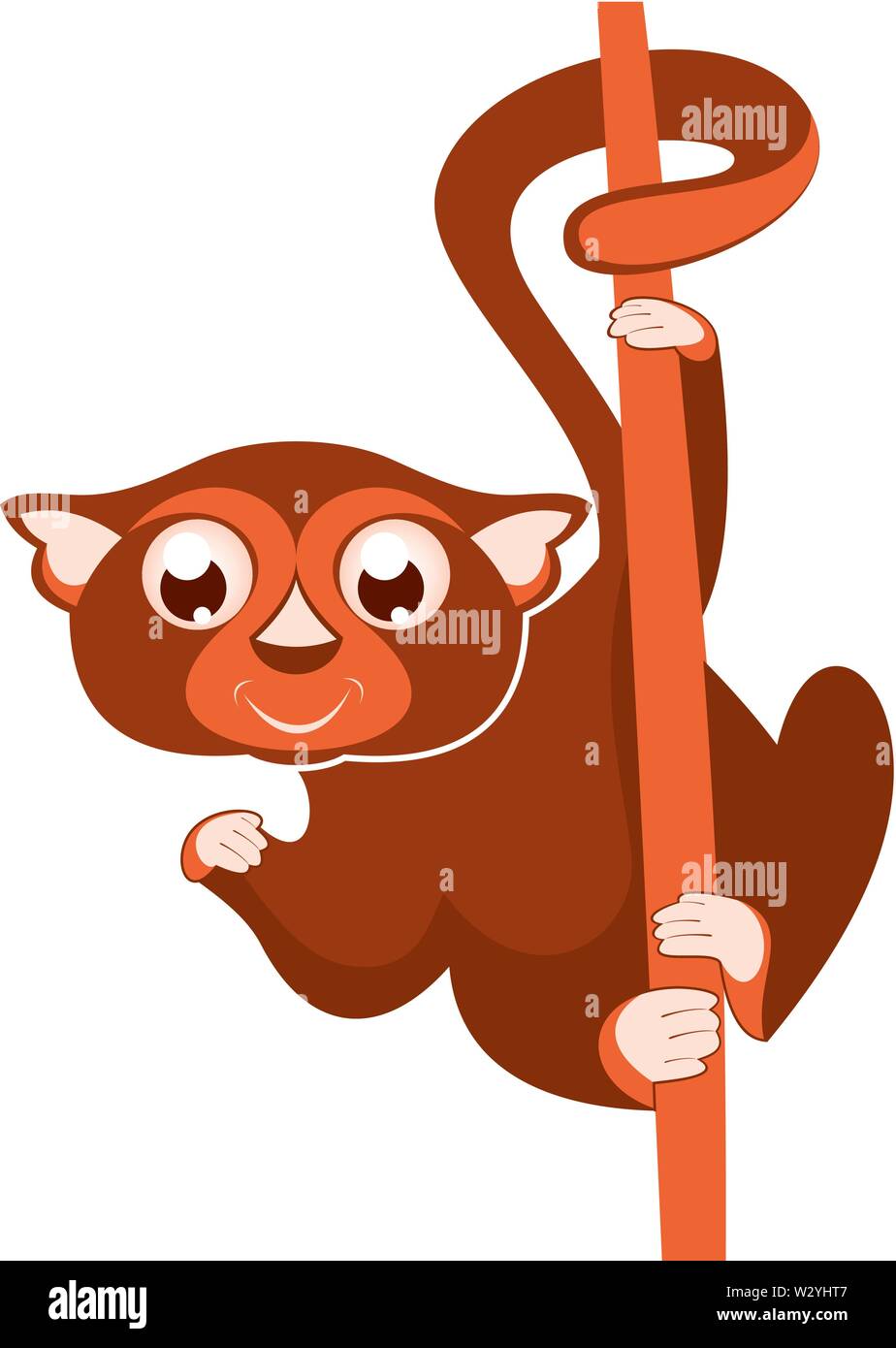 Lemur or sloth original illustration. Cute lemur or slot holds on the tree  isolated on white illustration Stock Vector Image & Art - Alamy
