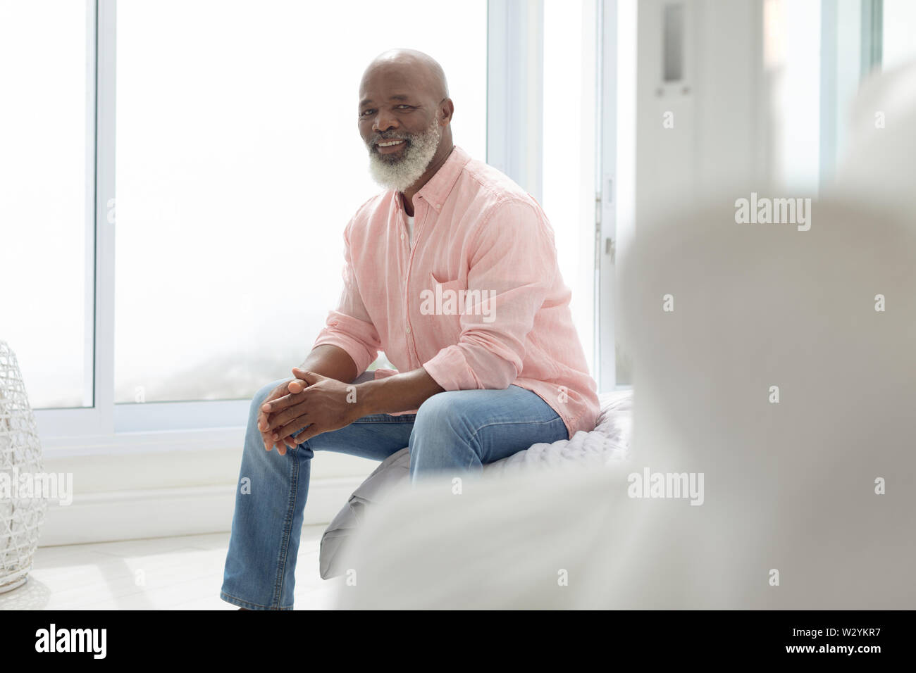 Smiling man looking the camera Stock Photo
