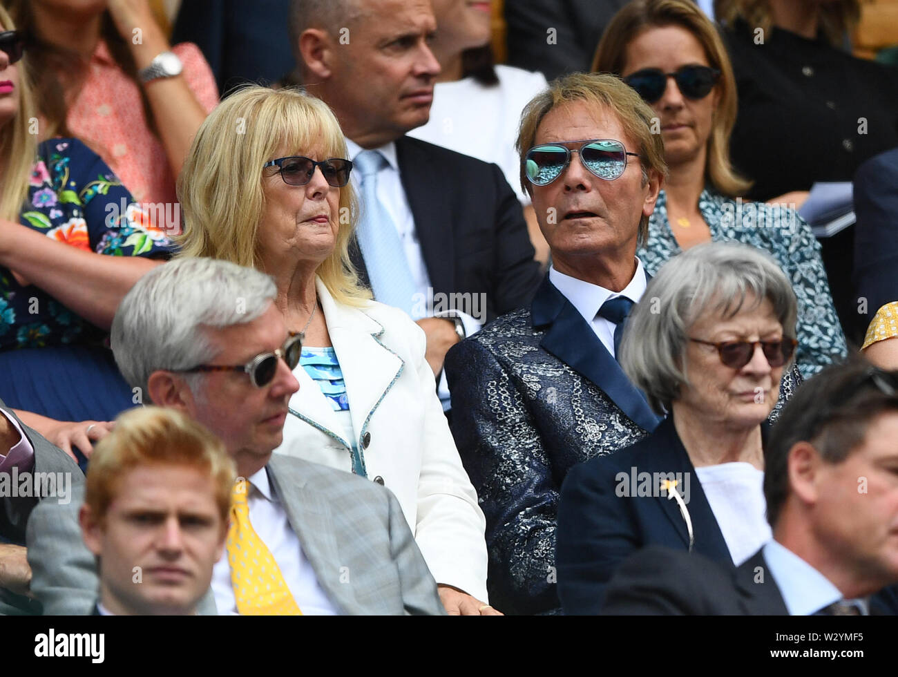 Sir Cliff Richard in the royal box on day ten of the Wimbledon