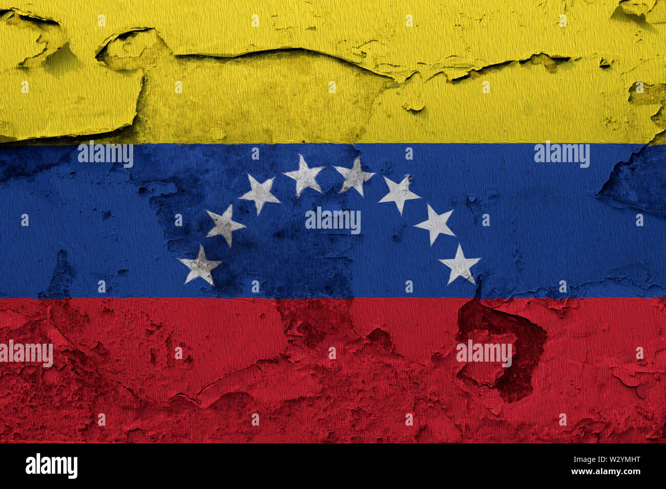 flag painted on the cracked grunge concrete wall Stock Photo - Alamy