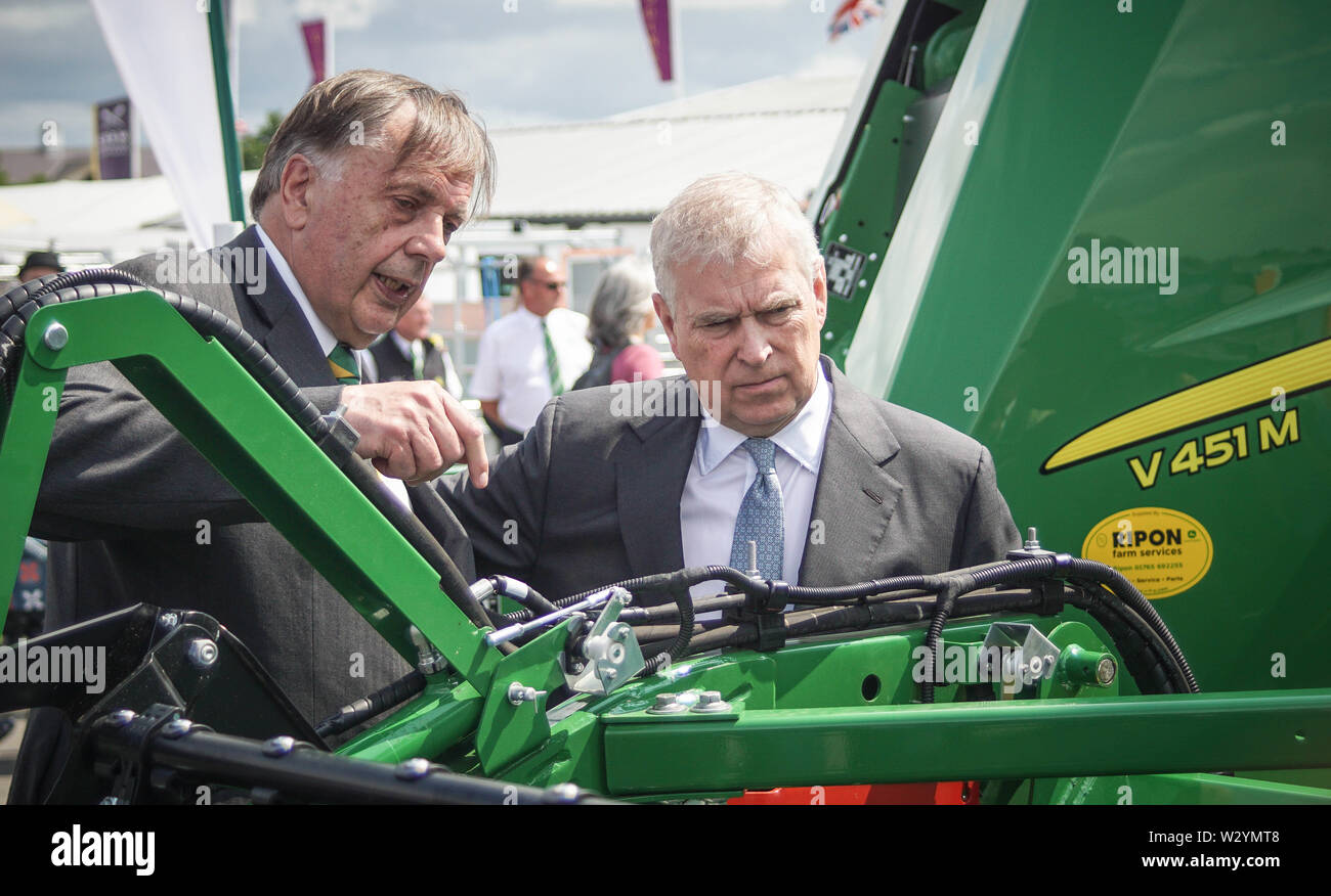 Harrogate, UK. 11th July, 2019. Prince Andrew, Duke of York visits the showground on the final day of the 161st Great Yorkshire Show. Great Yorkshire Show is held 9 - 11 July and celebrates the farming and agricultural community. Credit: Ioannis Alexopoulos/Alamy Live News Stock Photo