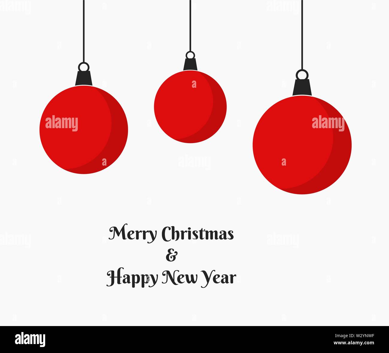 Christmas red balls hanging ornaments. Vector illustration Stock Vector ...